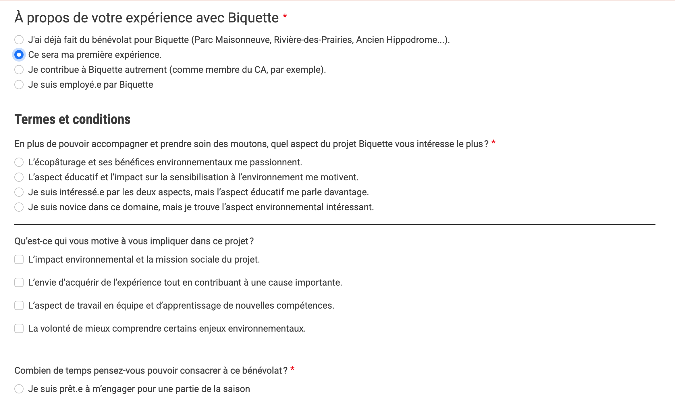Questions pour novices